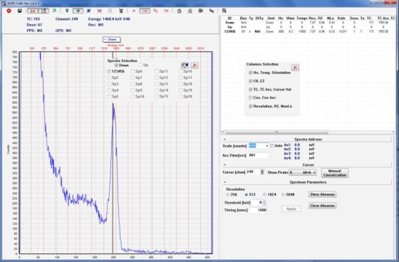 Interface of a calibration and setting software for AGRS based instruments