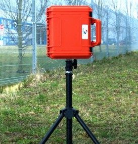 A portable radiation monitoring system with satellite transmission
