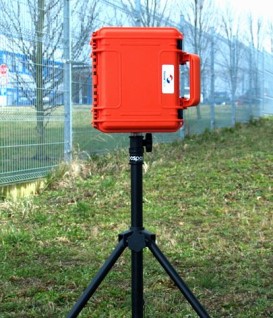 A portable radiation monitoring system with satellite transmission