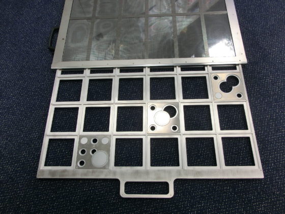 A contamination search drawer used for the training of radiation safety personnel