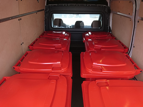 Bins inside a vehicle