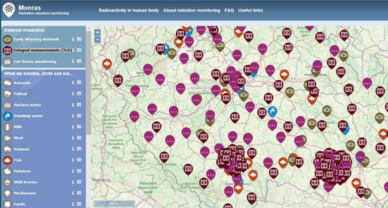 Interface of a scalable early warning radiation monitoring network